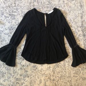 BP Chiffon Flowy Top with Bell Sleeves